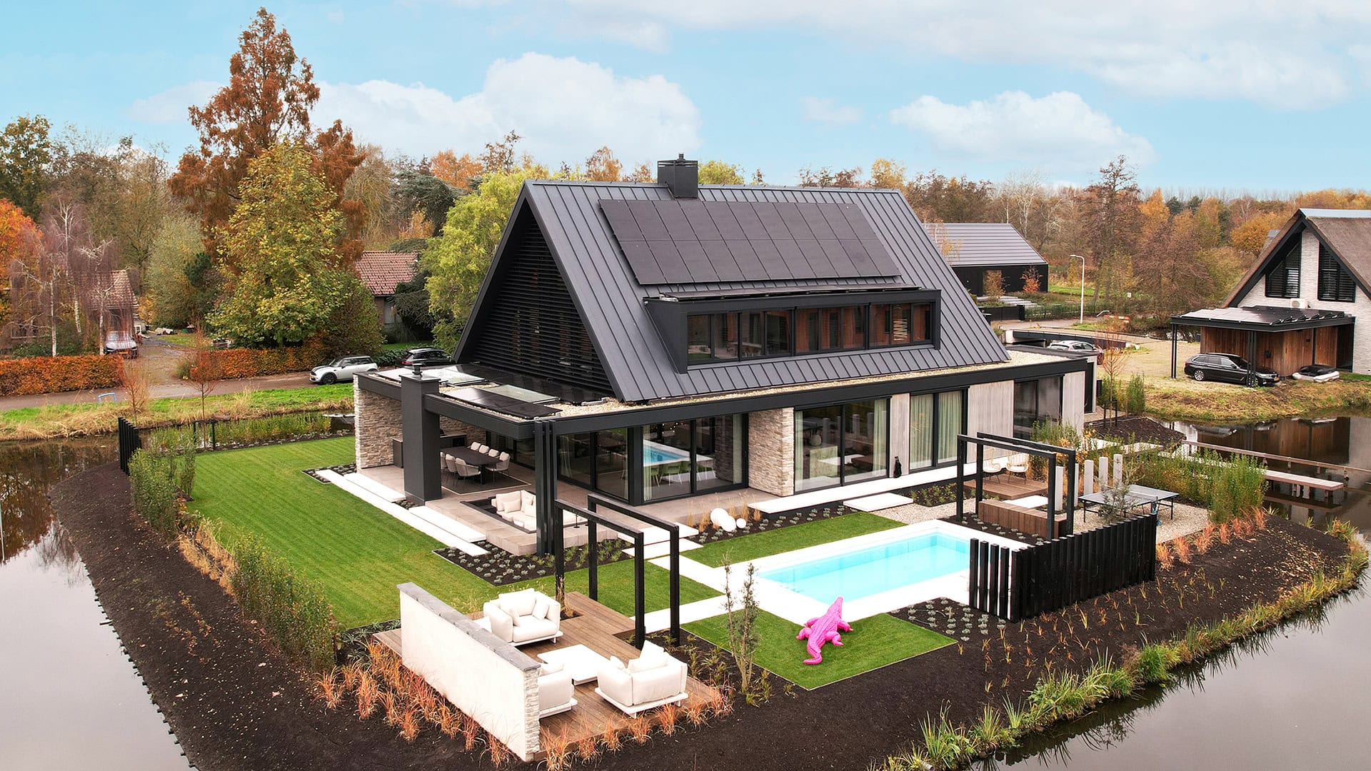 Zijaanzicht van de volledige woning